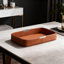 Rectangulaire, orange, grand, luxueux plateau en cuir pour le vestibule et le bureau - Porte-clés élégant, organisateur de bijoux, présentoir à parfum, étui décoratif imperméable et résistant aux taches avec un design haut de gamme-2009564669-2009564666-2009564667