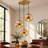 3-Light Concave Amber Glass Pendant Light