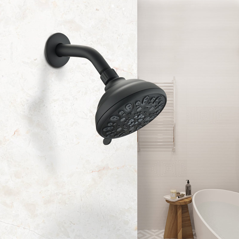 Rain Adjustable Shower Head 1.8 GPM GPM, Matte Black 