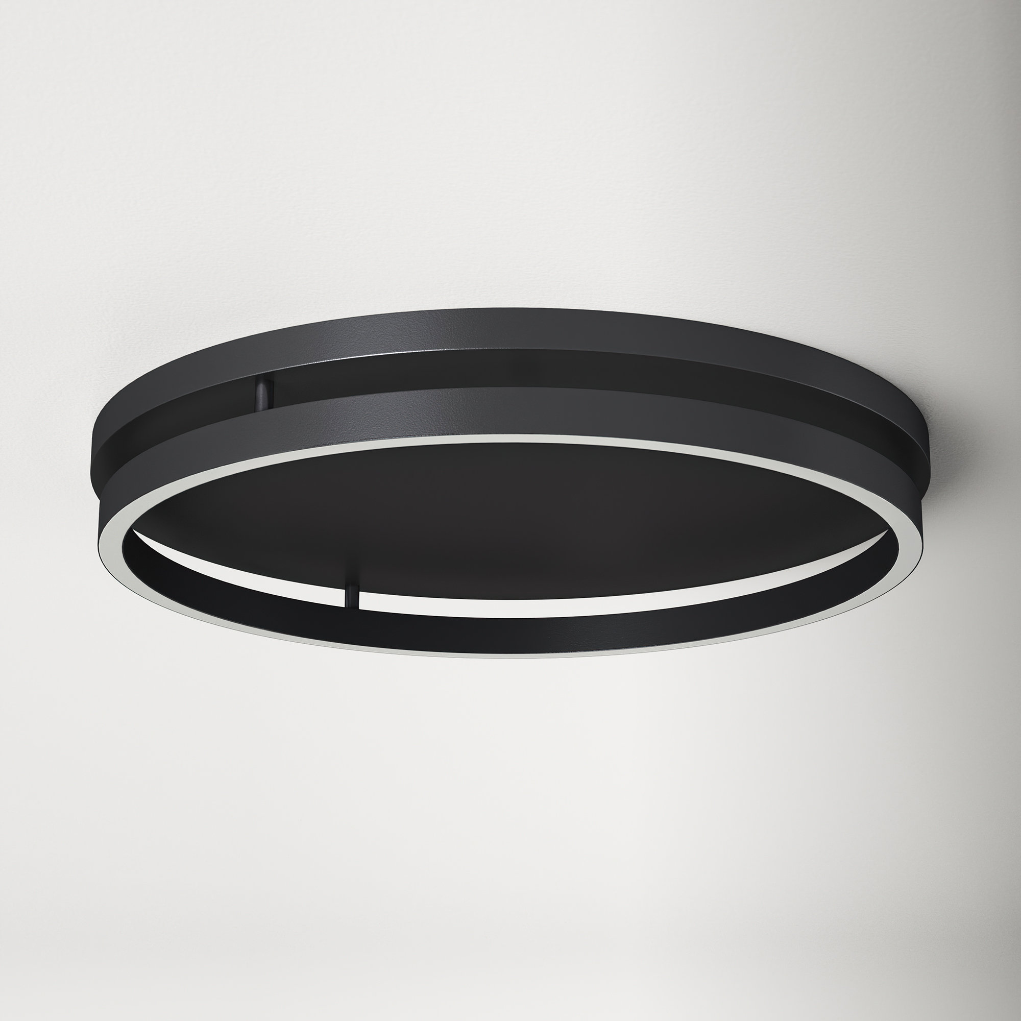 Recess Single Light LED Flush Mount, Black
