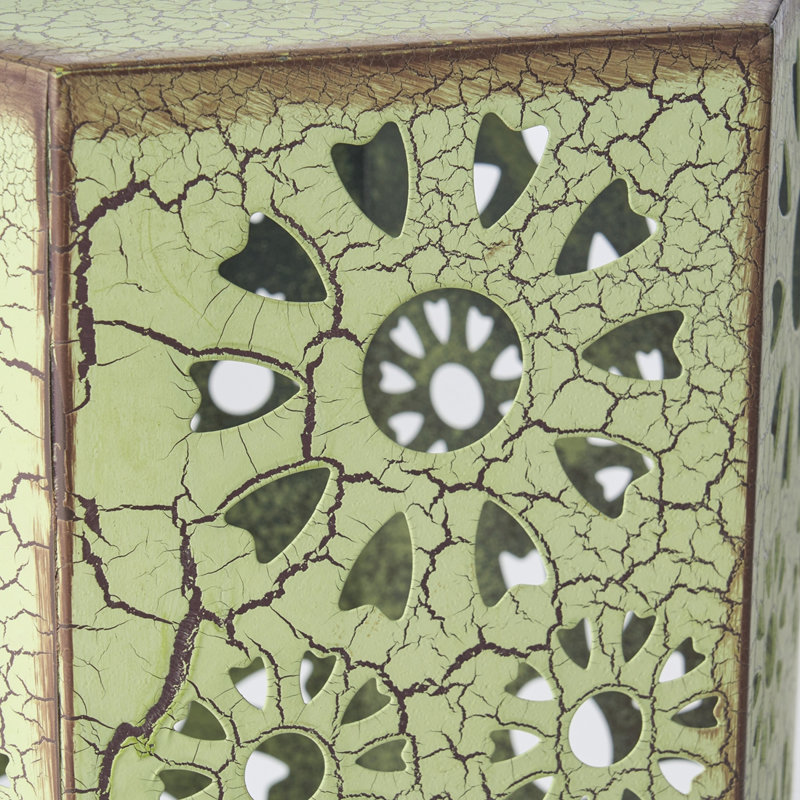 Table d'appoint avec motif découpé Sunburst, Vert, H 22 po x l 14,25 po x P 12,50 po