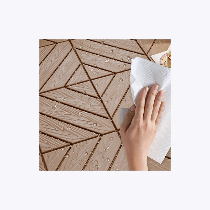 Outdoor 12.2" X 12.2" Plastic Composite Deck Tiles Set of 35pcs, Wood