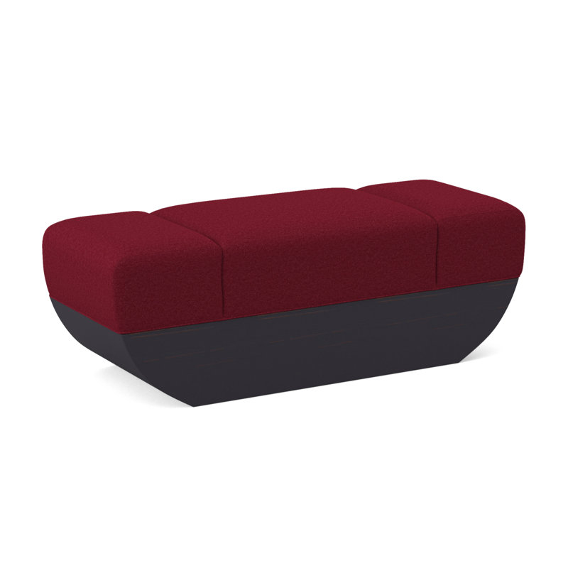 Ark Upholstered Bench, Margaret Lipstick Polyester Blend, Vintage Ebony