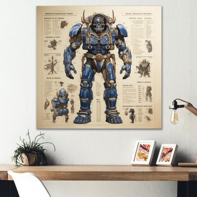 «Blue Giant Titan Blueprints I - Giants», art mural en métal