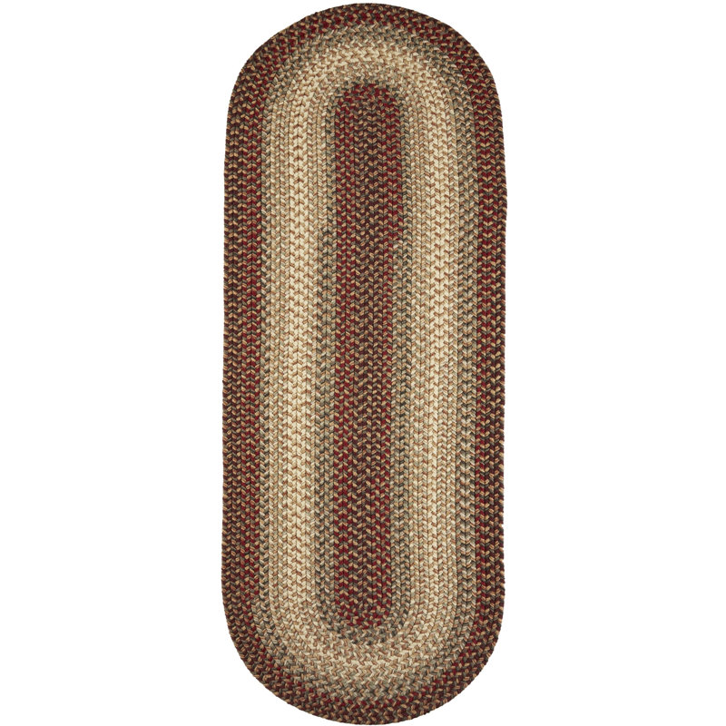 Tapis rouge tressé à la main Deserie, Tapis de couloir 2 pi x 6 pi