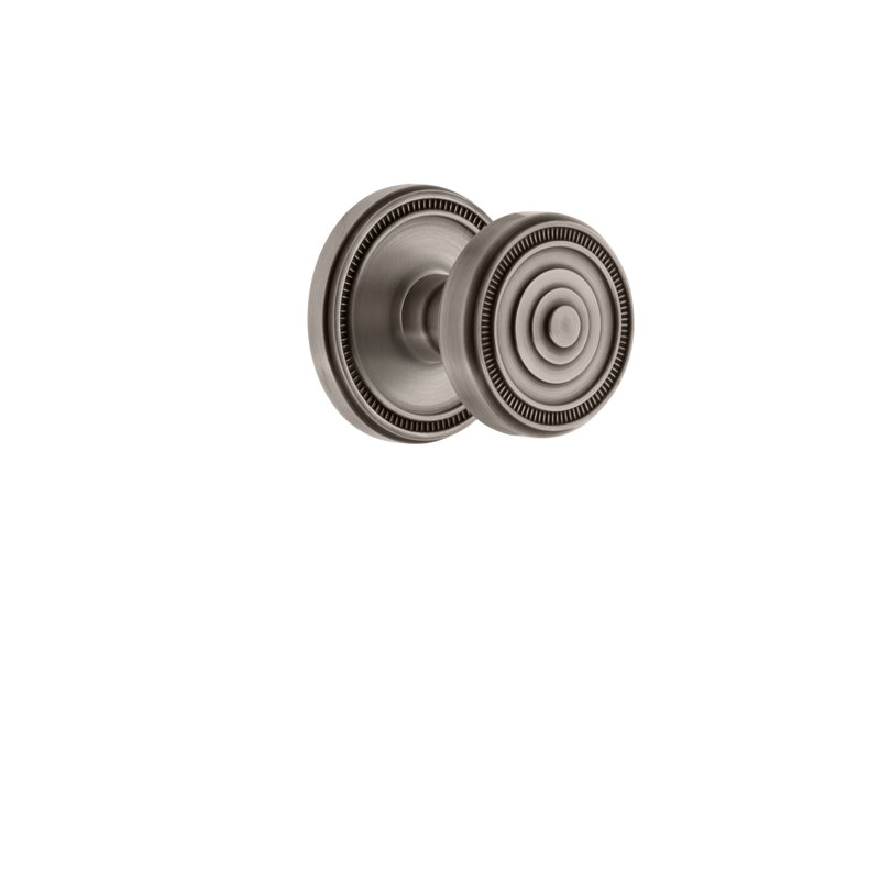 Bouton d'intimité avec rosette Grandeur Soleil, 2 3/4", Étain antique