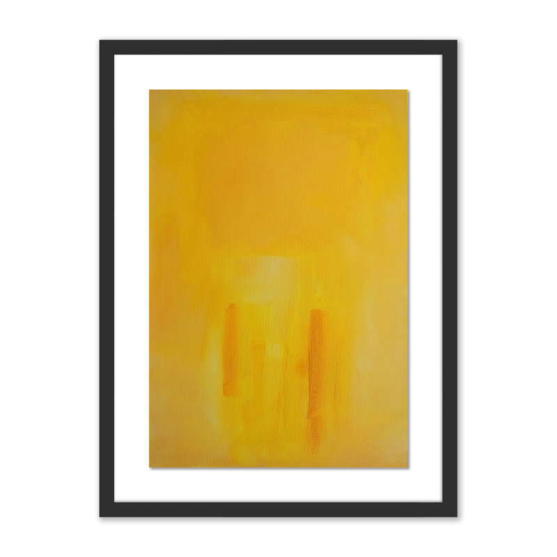 Figures In A Souk Yellow Print by Charles Stuart, Black, 24" H x 18" W x 1.5" D