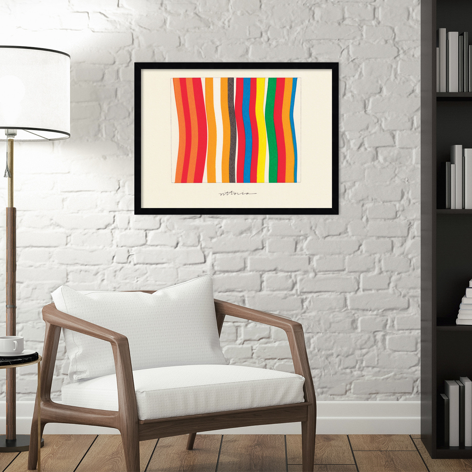I'm Parallel To Myself by Amber Vittoria, 13" H x 17" W x 1" D, Black