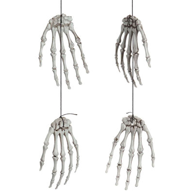2 paires de mains d'Halloween en forme de squelette réalistes et fausses mains en plastique pour Halloween