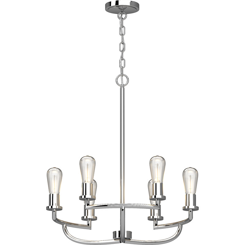 Singh 6-Light Indoor Chrome Classic/Traditional Chandelier No Shades