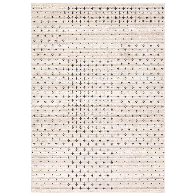 Vibe by Union Rustic Loehrke Powerloomed Tribal Tan/Taupe Area Rug, Rectangle 5' x 8'