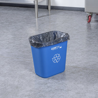 Poubelle rectangulaire en plastique 1 poubelle 1 pte, poubelle de bureau compacte bleue ultra-résistante pour la cuisine de bureau d'intérieur ou pour les toilettes