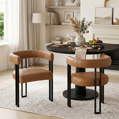 Fauteuil de salle à manger rembourré de 18 po en similicuir