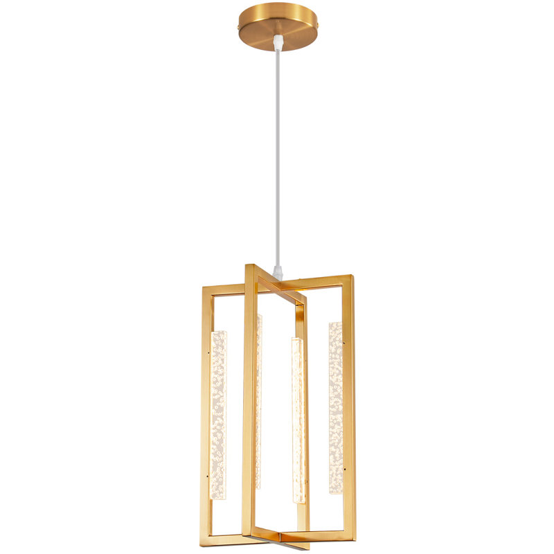 Siloam 4 - Light Square/Rectangle LED Pendant, Gold