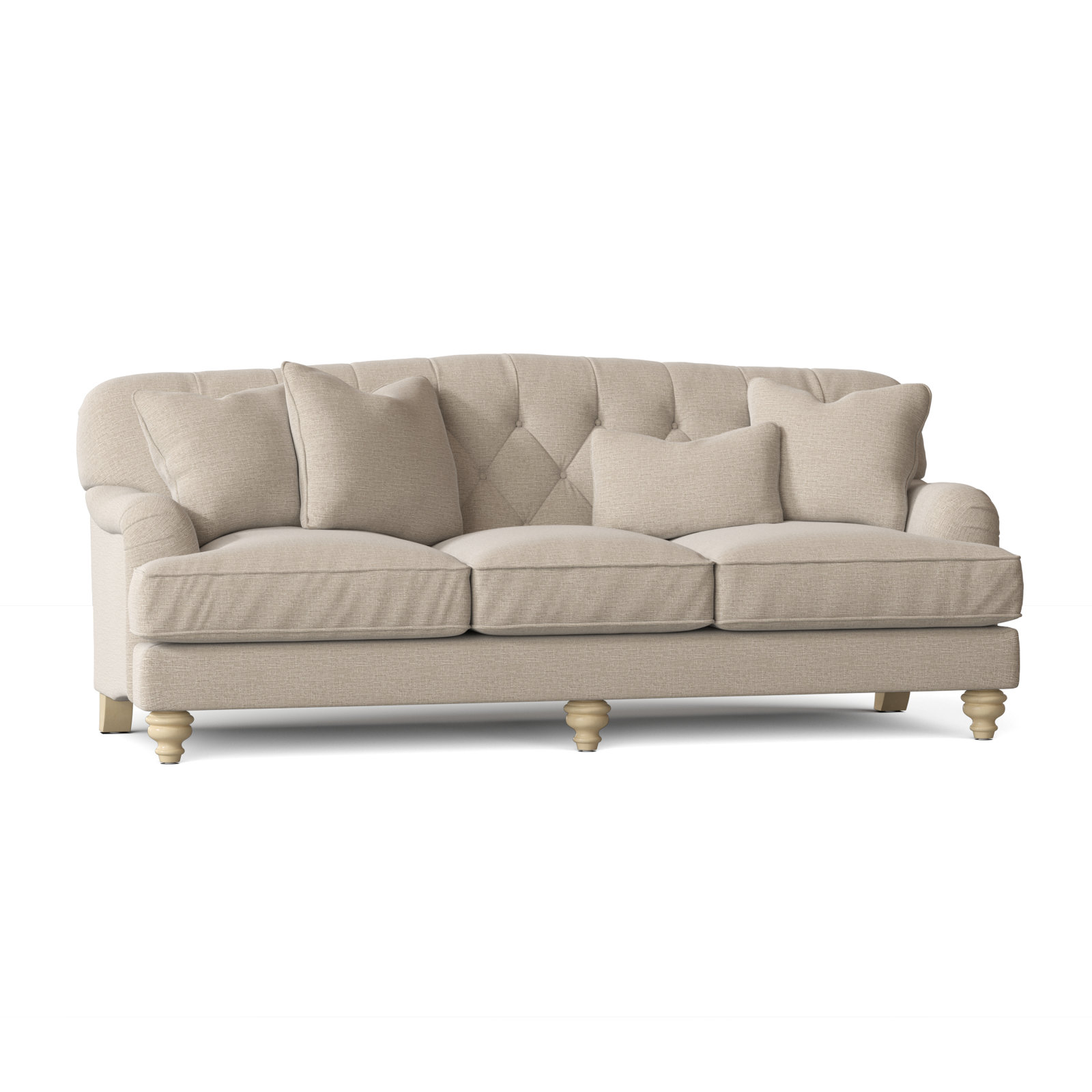 Sullivan 90'' Upholstered Sofa, Shambala 10 Beige Performance Chenille, Pecan, Yes