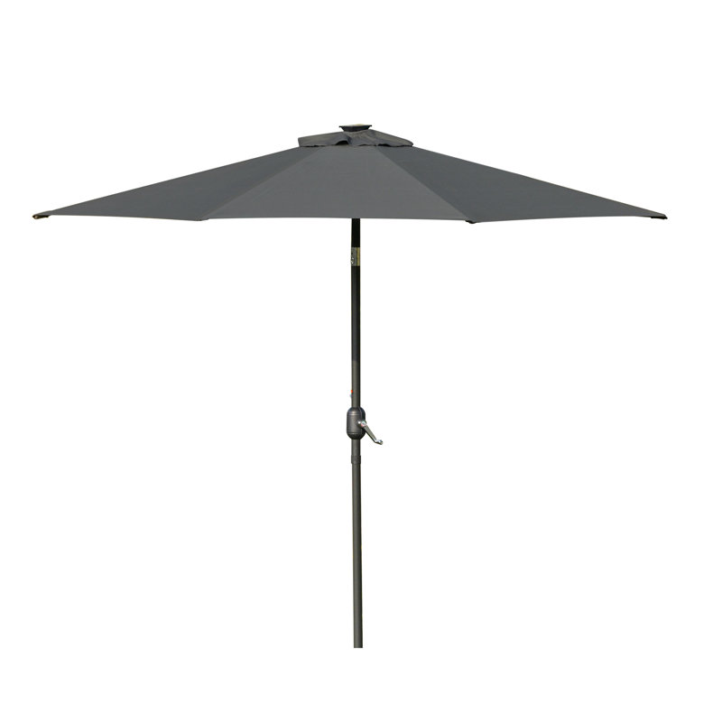Breeann 267 cm W X 267 cm D Octagonal Tilt Market Parasol with Crank Lift, Grey