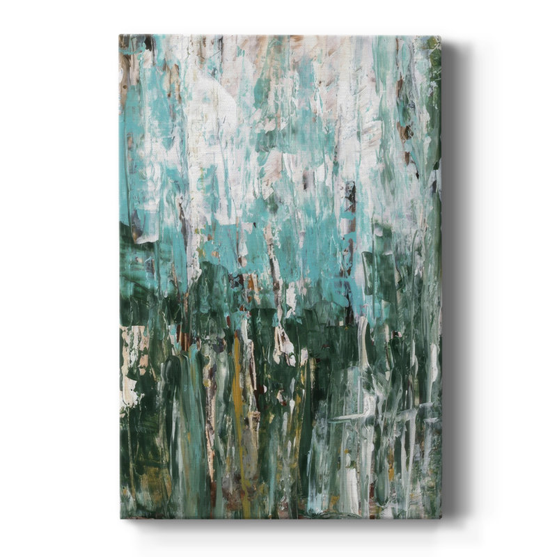 Abstrait forêt turquoise II - galerie Cavas sur mesure, H 48 po x l 32 po