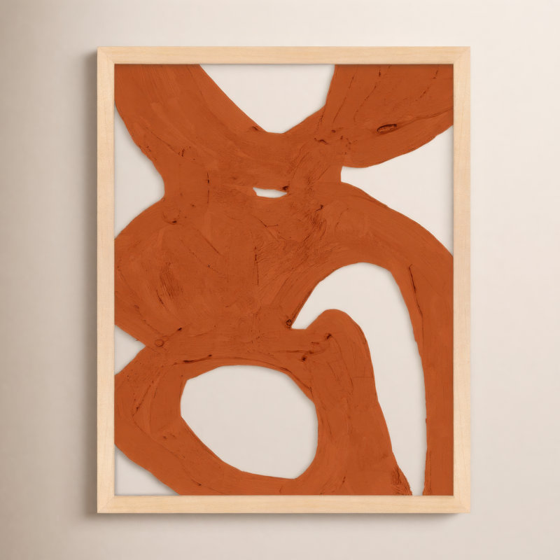 Copper Harmony 1 Print by Andrea Stokes, 38" H x 30" W x 1.25" D, Brown Framed