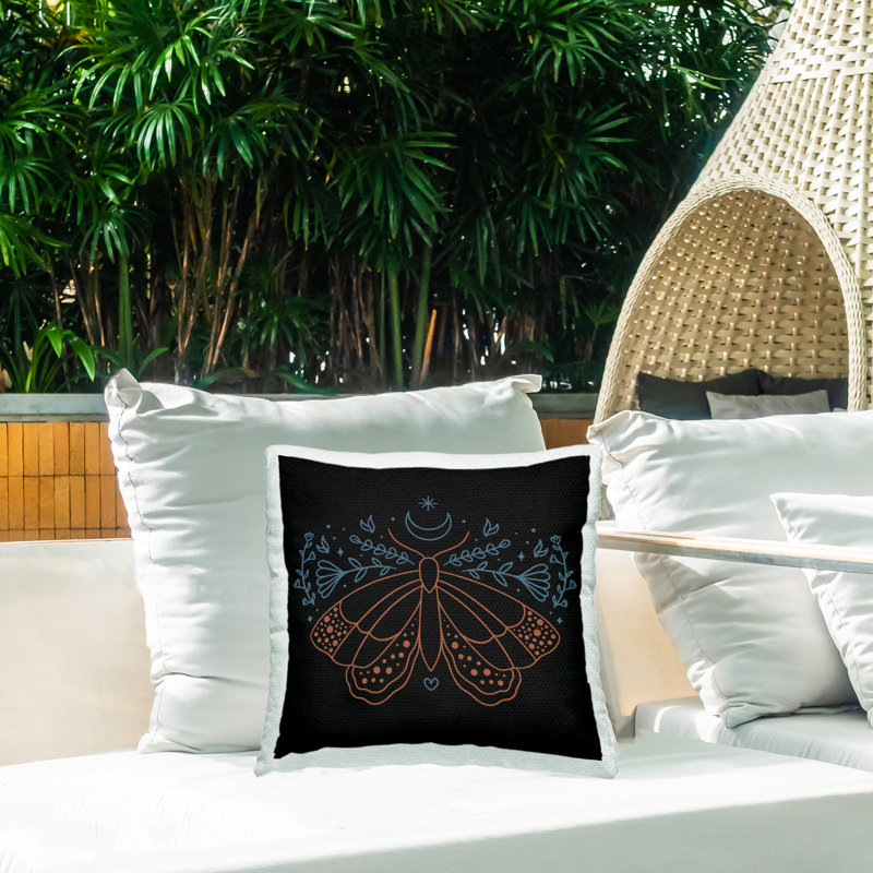Coussin extérieur Celestial Moth Florals