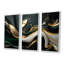 Or noir et noir captivant - ensemble d'art mural abstrait vagues modernes-107212735-107212731