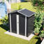 Remise de rangement extérieure en métal 6 X 4 pi, grise, outil de jardin imperméable pour la cour arrière, porte verrouillable - remise extérieure à couche protectrice, pelouse, structure en acier galvanisé renforcé, toit incliné, premières caractéristiques