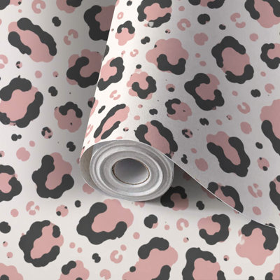 Peel and Stick Wallpaper Contact Paper pink leopard print Self Adhesive and Removable 17.7in x 118in(45x300cm)