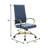 Humairaa Leather Office Chair – Executive Task Chair with Swivel, Adjustable Height & Gold Base for Home Office or Conference Room-325982880