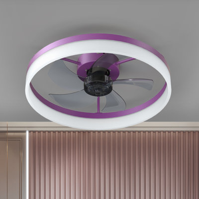 Frauly 19.7 Inch Led Enclosed Low Profile Ceiling Fan With Light