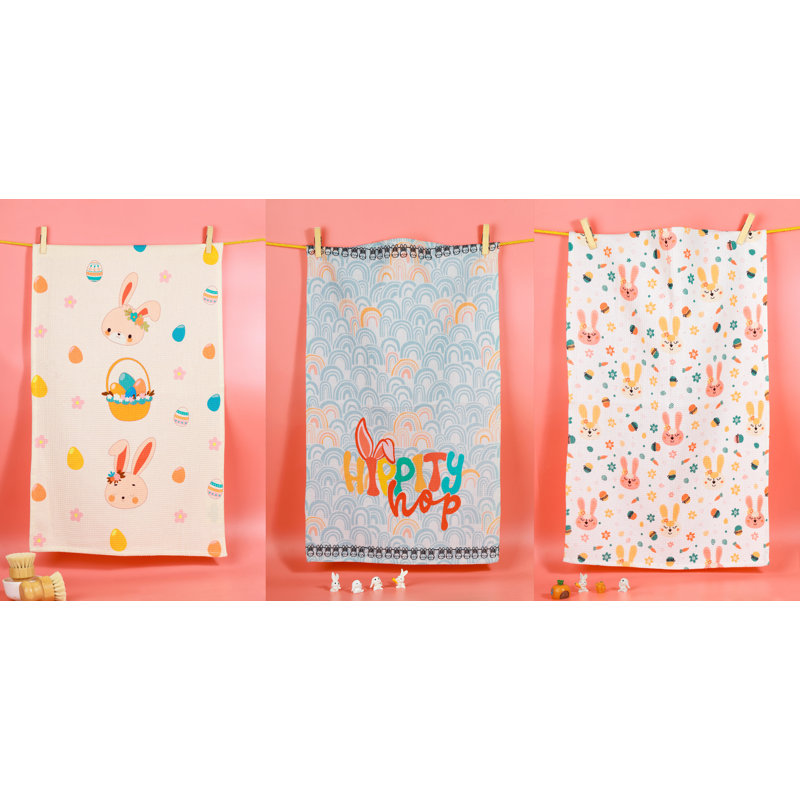 Hip Hop Easter Bunny Kitchen Towel Set