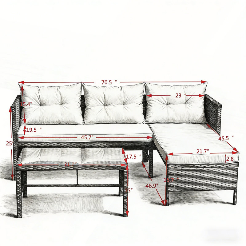 Ensemble de mobilier d'extérieur durable en osier avec coussins beiges pour vous détendre et recevoir avec style
