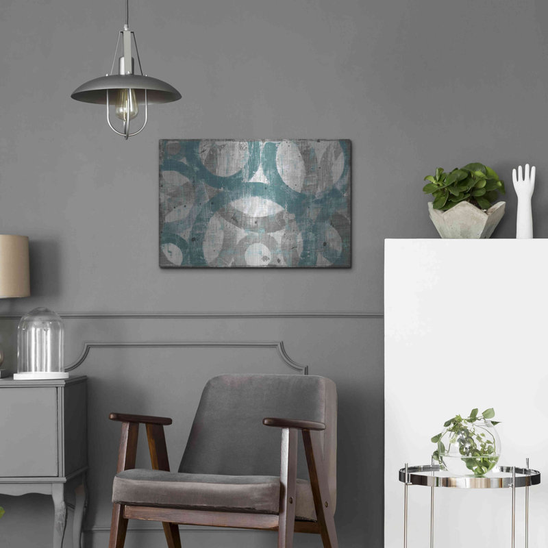 Orren Ellis «Industrial I Teal» par Michael Mullan, art mural en métal, H 16 po x l 24 po