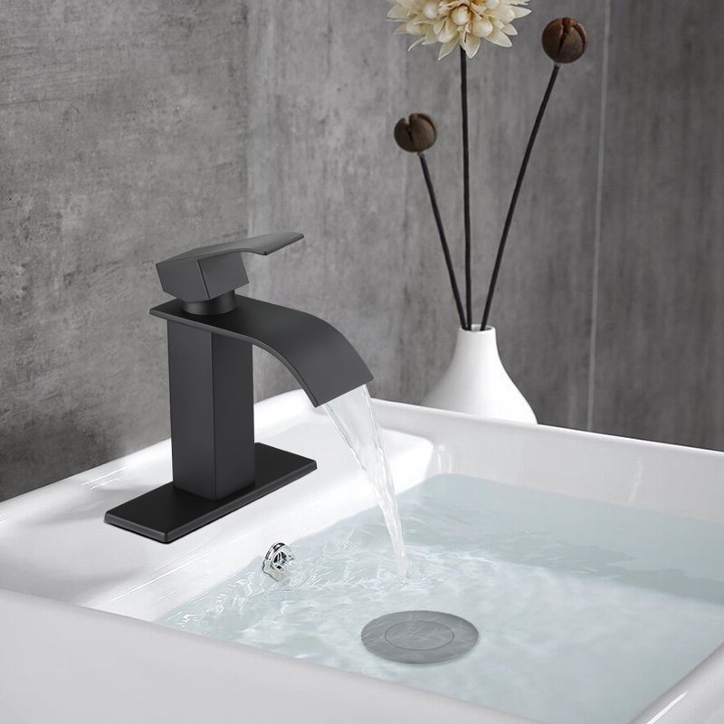 Single-Hole Bathroom Faucet, Matte Black