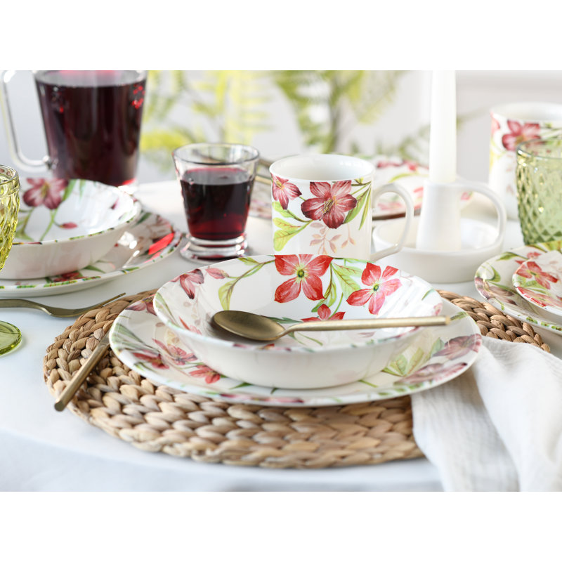 SUMMER COTTAGE 16 Piece Dinnerware Set - Service for 4
