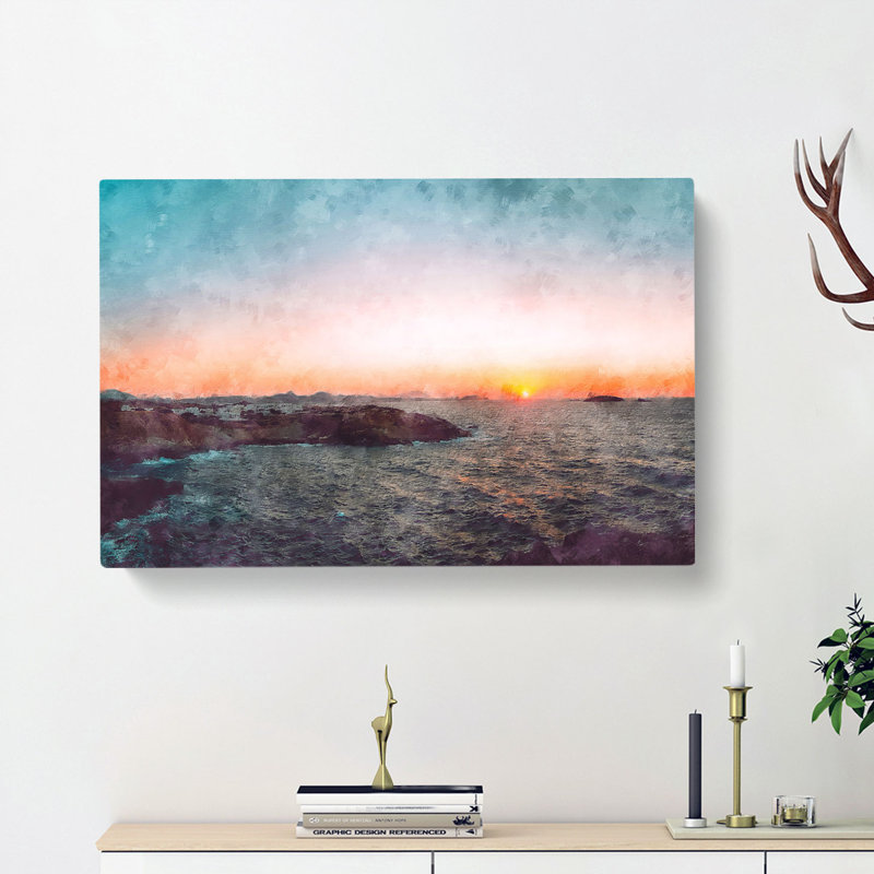 Sunset in Milos Greece - Wrapped Canvas, 40cm H x 60cm W x 3cm D