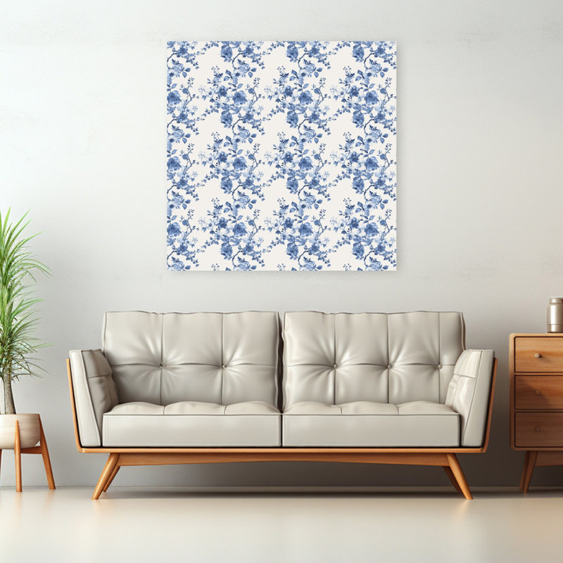 Reproduction d'art délicat classique saphir, 48" H x 48" W