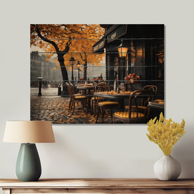 «France Parisian Cafe Charm III», reproduction sur bois naturel