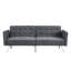 Canapé convertible en lin respirant gris foncé pour une atmosphère paisible décor polyvalent-49494592