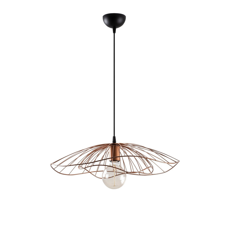 Lustre moderne en cuivre avec hauteur réglable, 19,7 po de diamètre x 43,7 po de hauteur | Corps en métal, culot E27 de 40 W maximum | Élégant luminaire pour la décoration intérieure et la salle à manger, conception élégante et originale