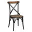 Chaise d'appoint brun chêne à dossier croisé Damara