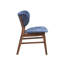Chaise d'appoint Bevis en tissu bleu et finition noyer (ensemble de 2)-1154022964