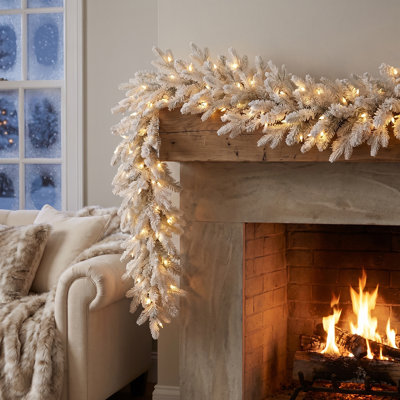 60" Led Cream Bavarian Spruce Garland