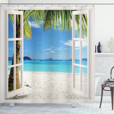Mixed Shower Curtain with Hooks Included