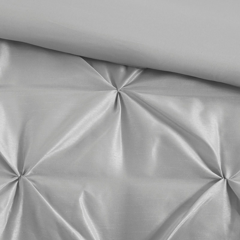 7 Piece Tufted Comforter Set Grey