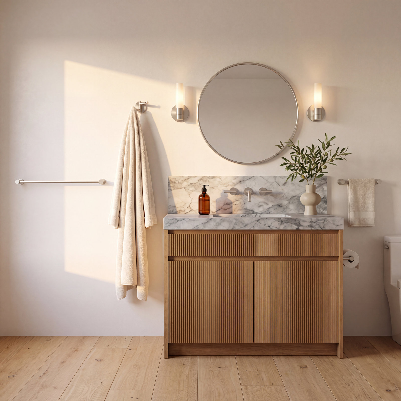 Align 4-Piece Bathroom Hardware Set, Brushed Nickel