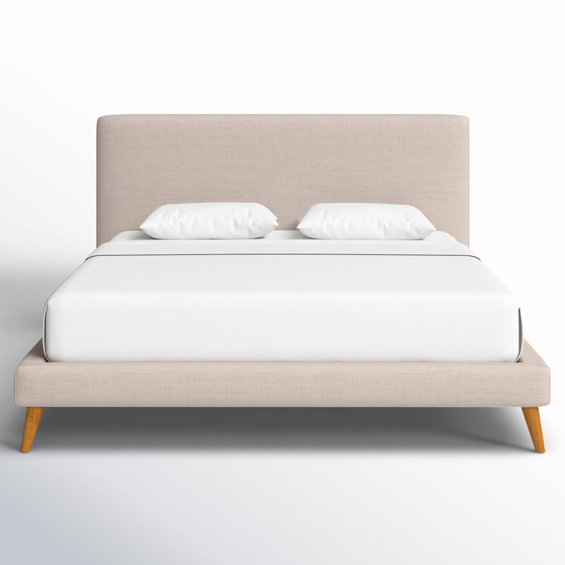 Williams Upholstered Bed, California King, Beige Linen