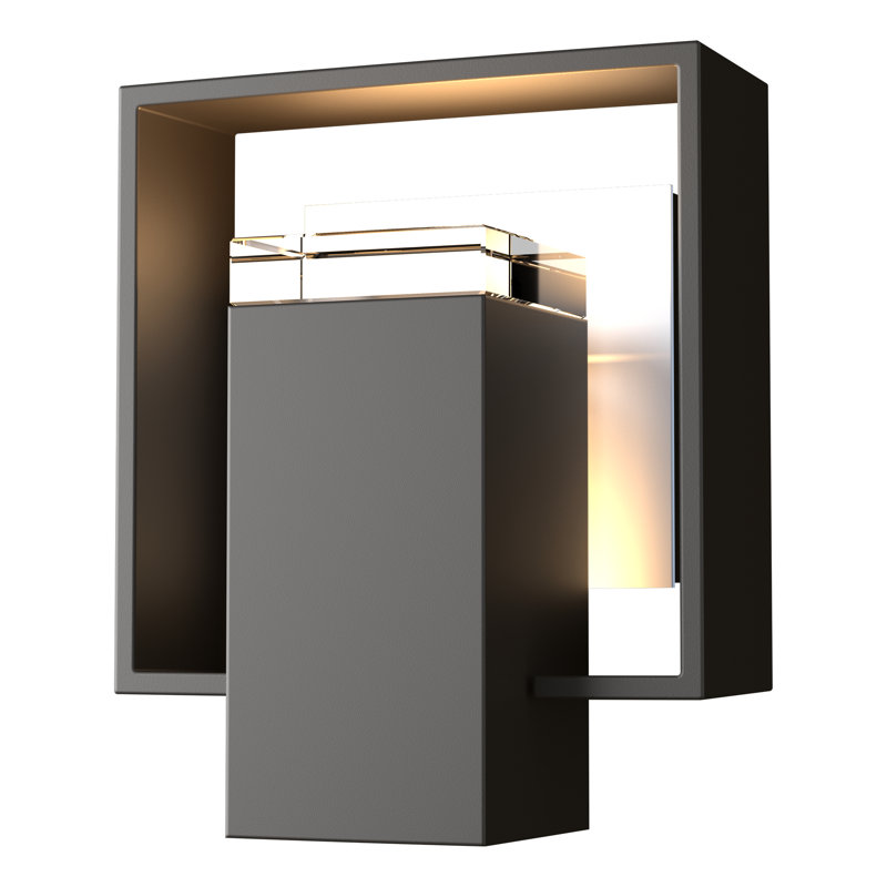 Shadow Box Outdoor Armed Sconce, 8.5" H x 7" W x 4" D, Natural Iron, Natural Iron