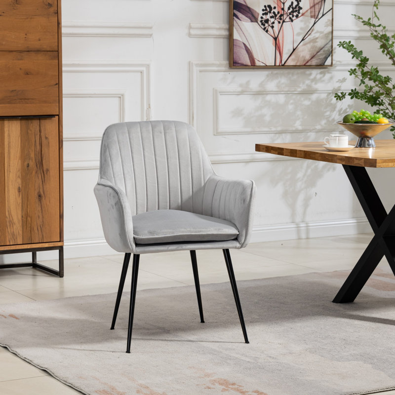 Anoek 47cm H Velvet Upholstered Dining Chair, Teal