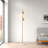 Lampe sur pied 3 lumières Isiaih avec base en marbre