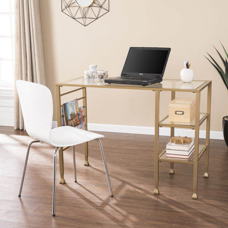 Bureau en verre Rollegem, Or doux
