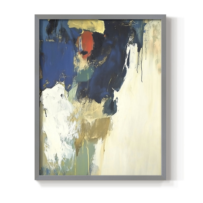Série ABSTRACT DCCDXIX - reproduction encadrée de qualité supérieure - prête à être accrochée - aucun clou requis, Gris
